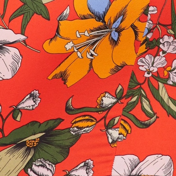 🐦‍🔥Floral 🐦‍🔥 Ruffled Mermaid Midi Dress - Red (B) - Picture 6 of 6